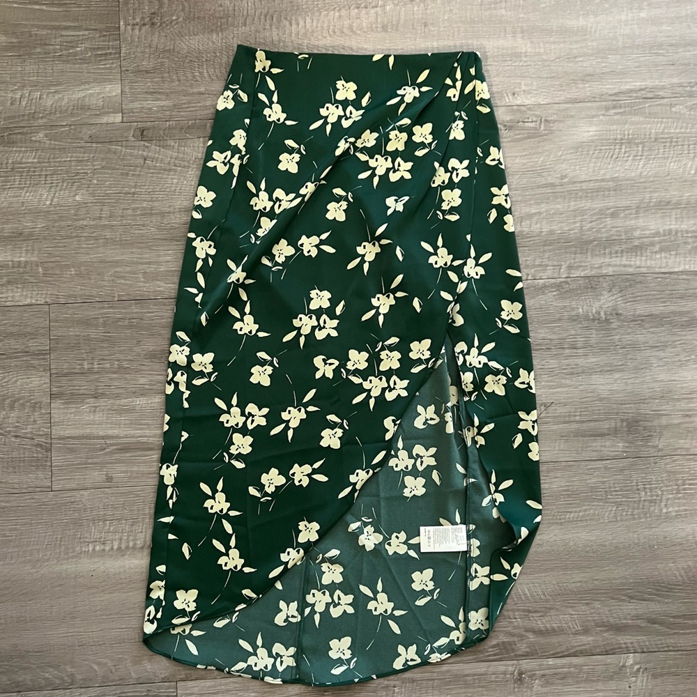 UO Kelly Tulip Wrap Midi Skirt